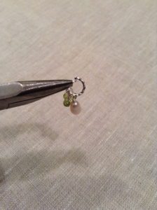 Peridot and Pearl Hoop Earrings