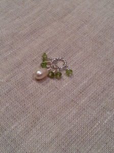 Peridot and Pearl Hoop Earrings