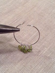 Peridot and Pearl Hoop Earrings
