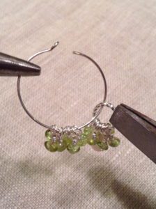 Peridot and Pearl Hoop Earrings