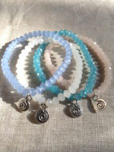 Just Beachy Glass Rondelle Bracelet Three Charmed Gems