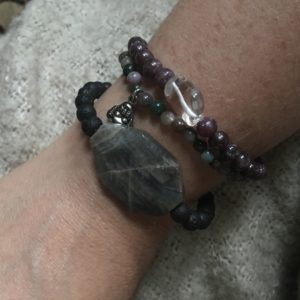 Lepidolite Intention Bracelet with Quartz